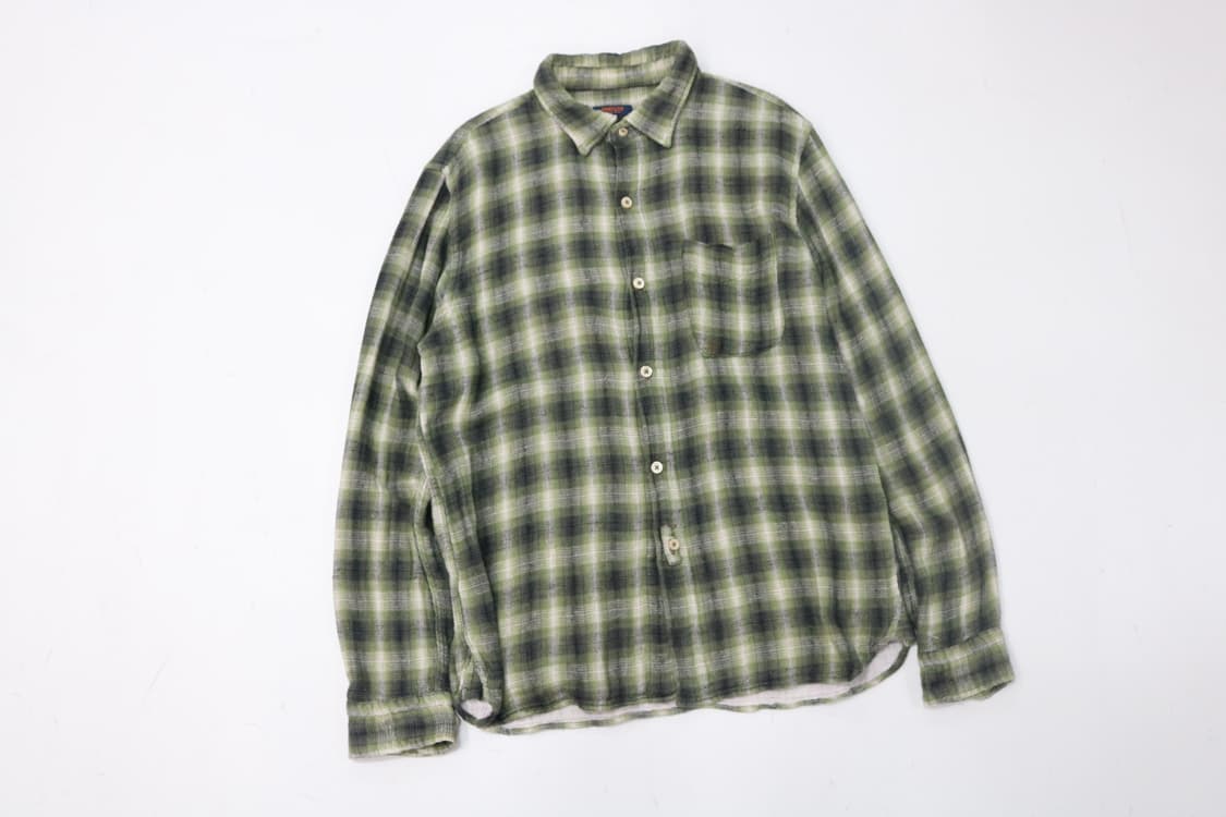 옴니갓 OMNIGOD 올리브 체크 아메카지 워크셔츠  4 상품이미지2