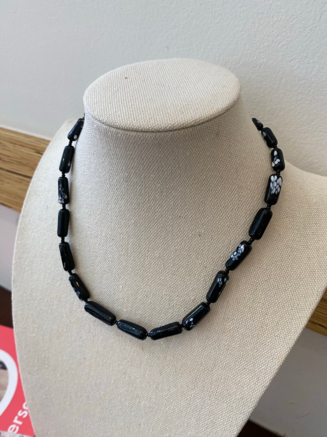 빈티지 블랙 플라워 비즈 목걸이 상품이미지3