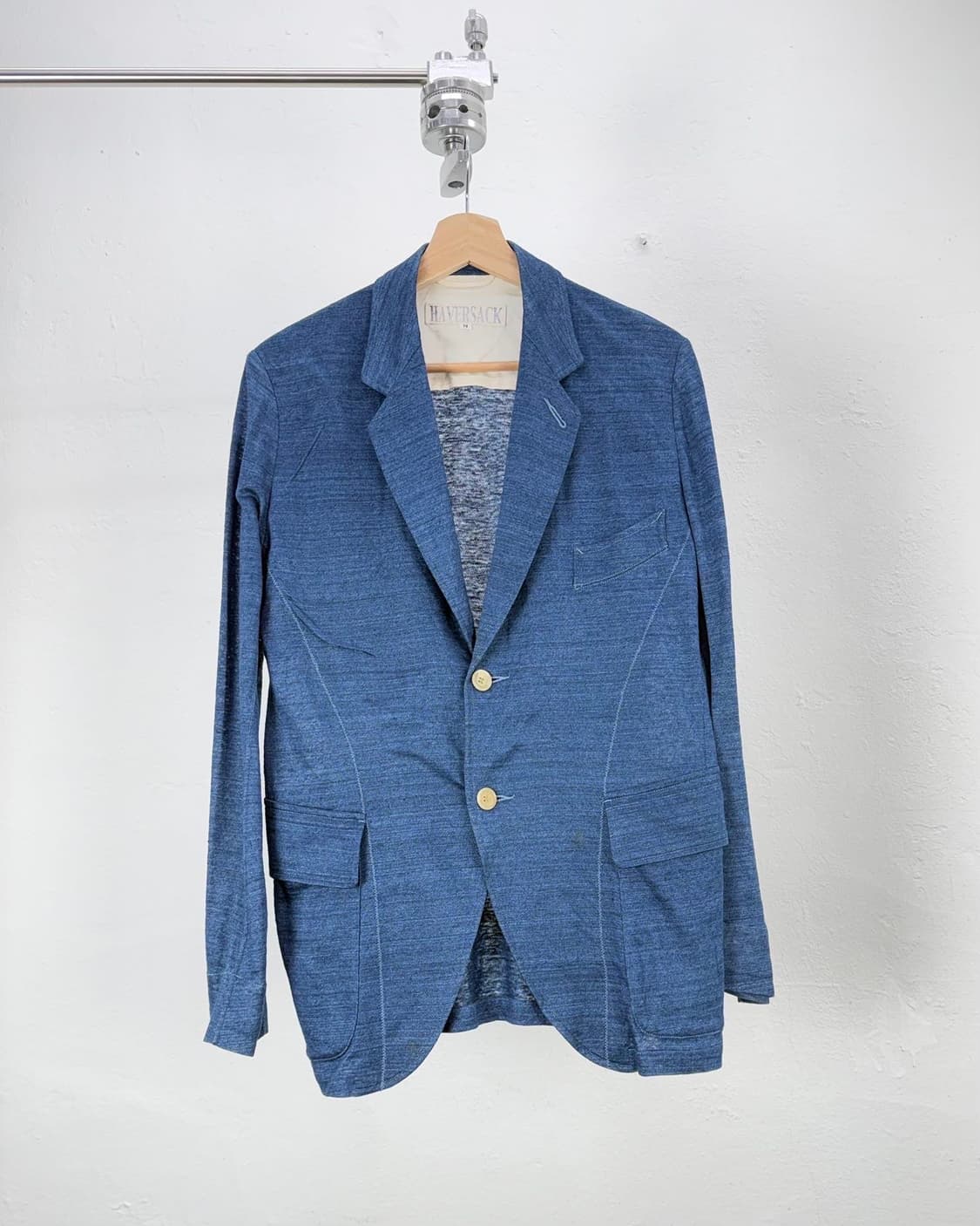 하버색 시룰리언 블루 리넨 스포츠 플랩 포켓 블레이저 자켓 상품이미지1