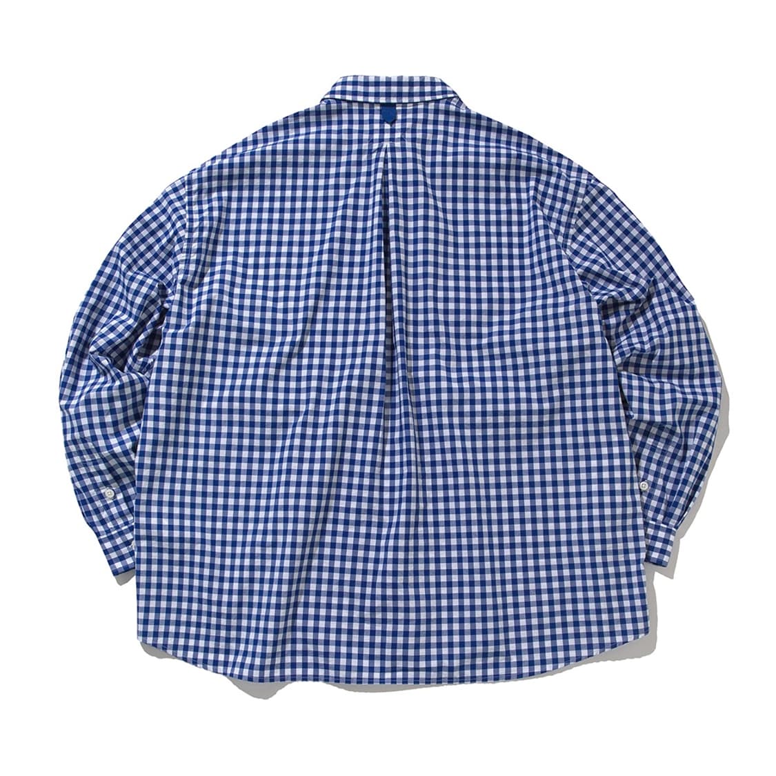소프터 깅엄 체크셔츠Gingham Wide Shirt White Blue 상품이미지2