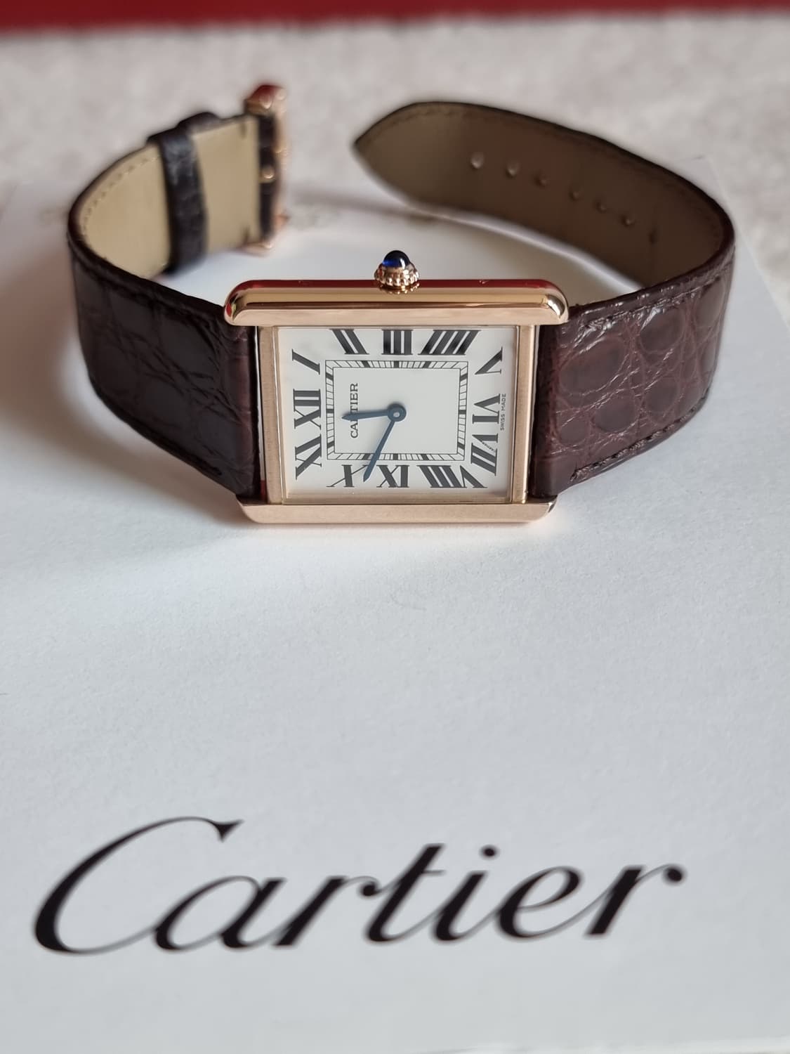 까르띠에 탱크 솔로 18K 로즈골드 라지 L 남성시계 2015년 상품이미지3