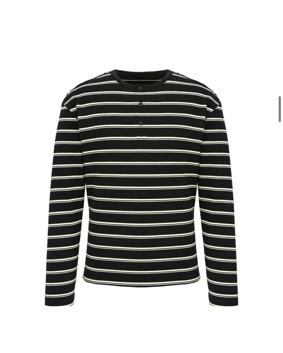 DNSR 디앤에스알 헨리넥 스트라이프 롱슬리브 상품이미지1