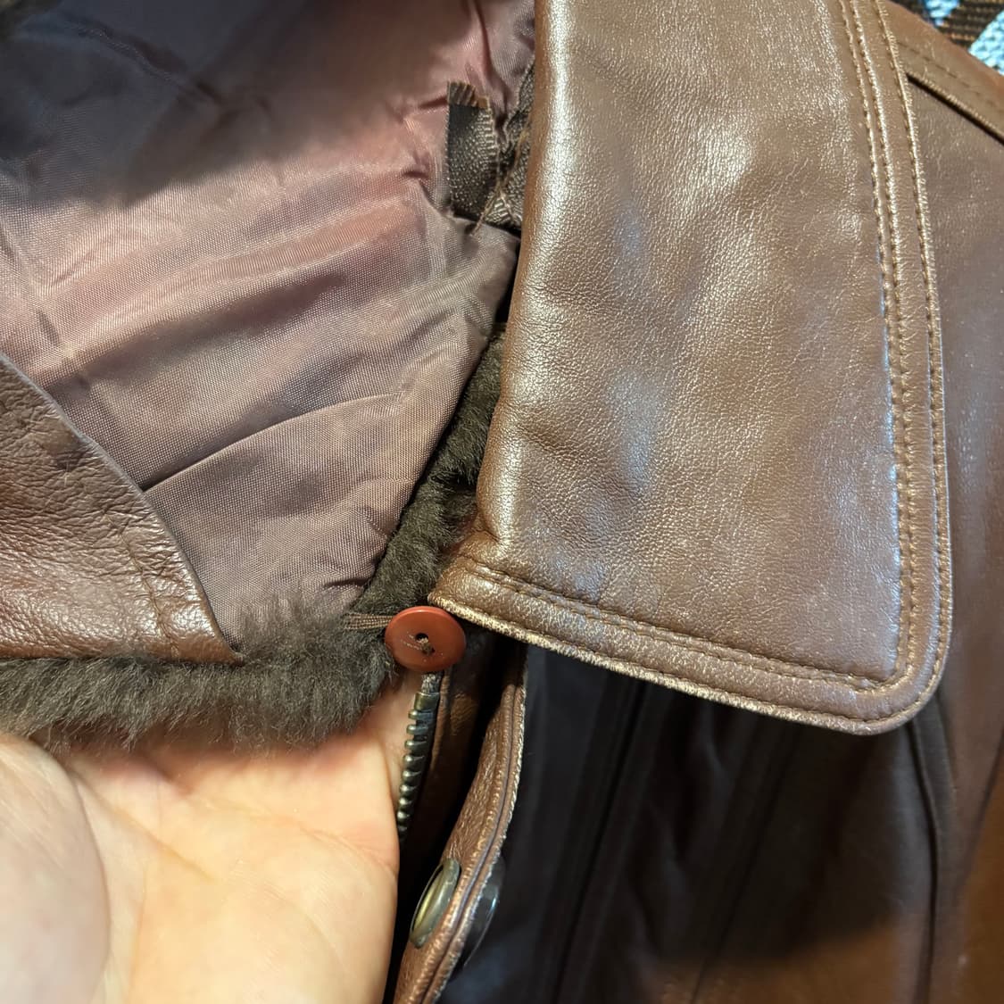 크로커다일 양가죽 봄버 레더자켓 천연가죽 무스탕 상품이미지7