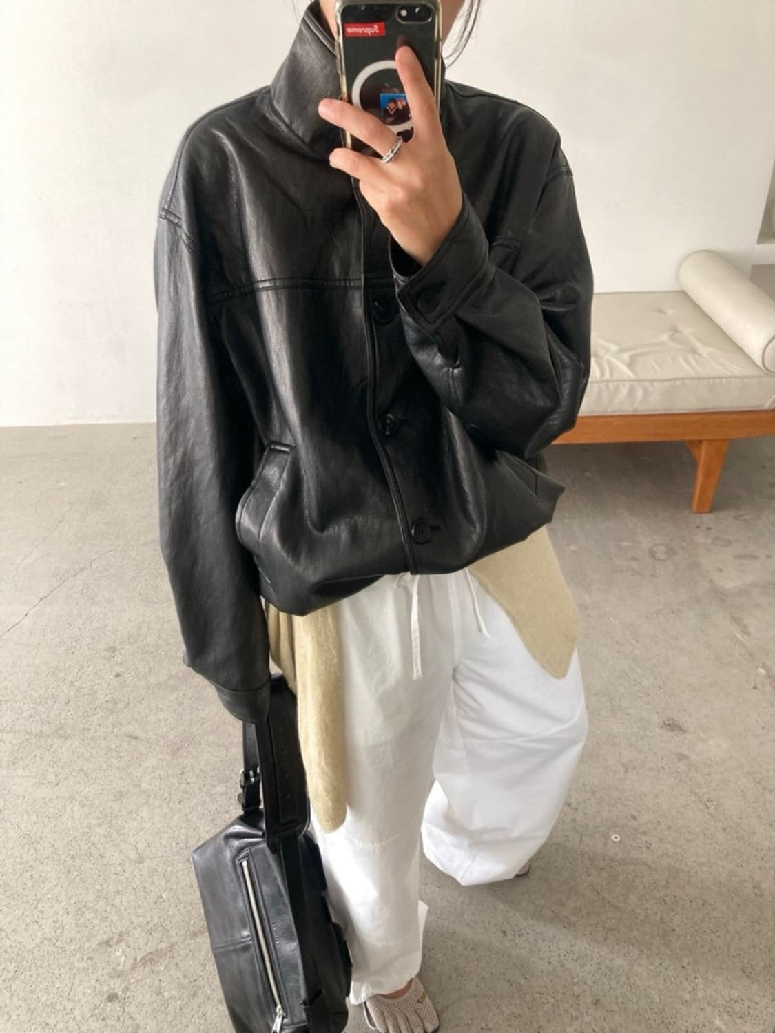 로맨티사이즈 레더자켓 상품이미지1
