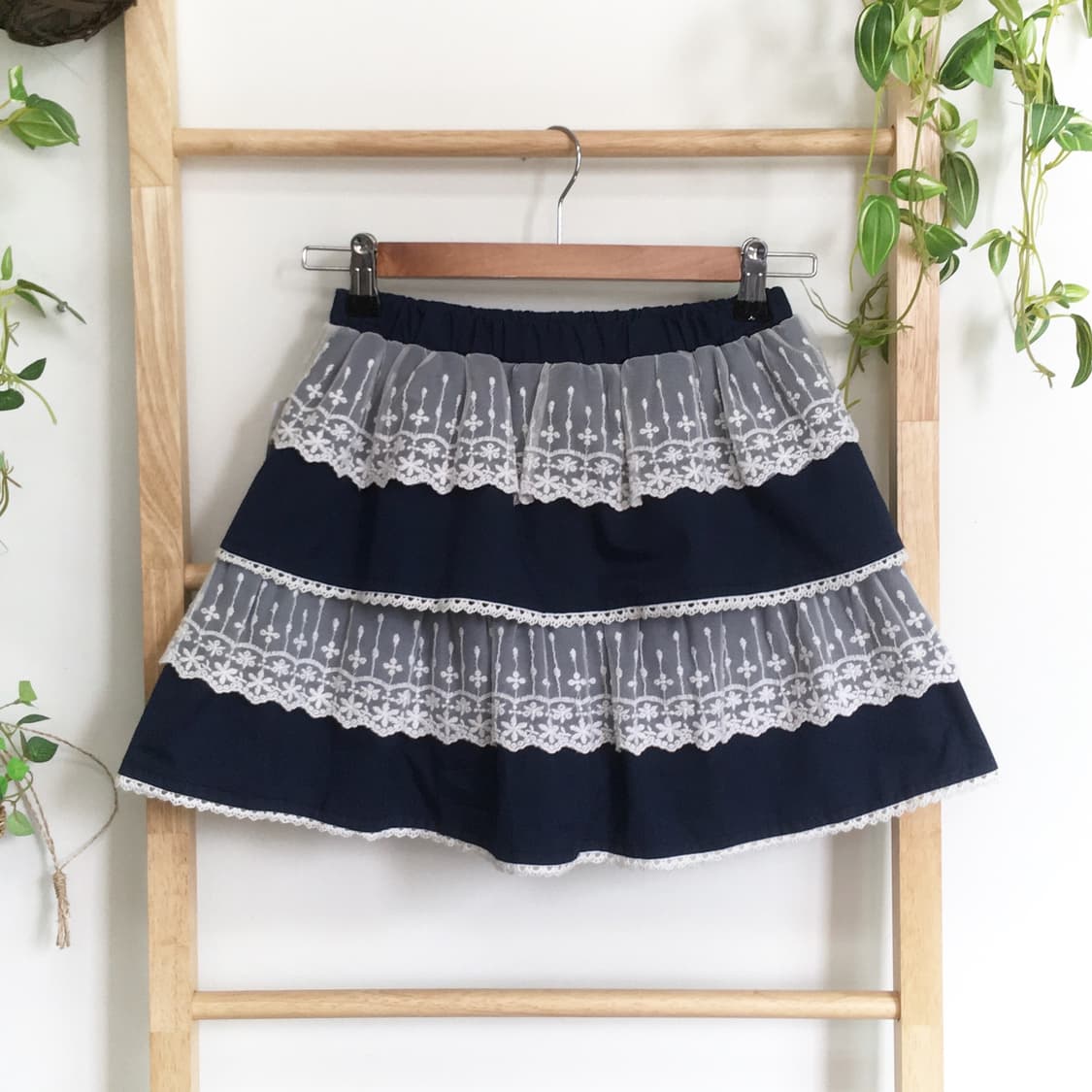  AXES FEMME 엑시즈팜/ 캉캉미니스커트 레이스 캉캉 스커트 네이비 상품이미지5