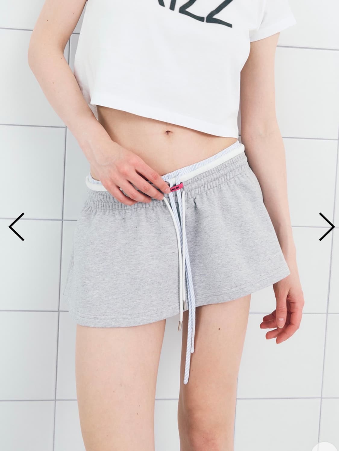 에즈이프캘리 쇼츠 플레어 스커트-팬츠 (멜란지그레이) 상품이미지2