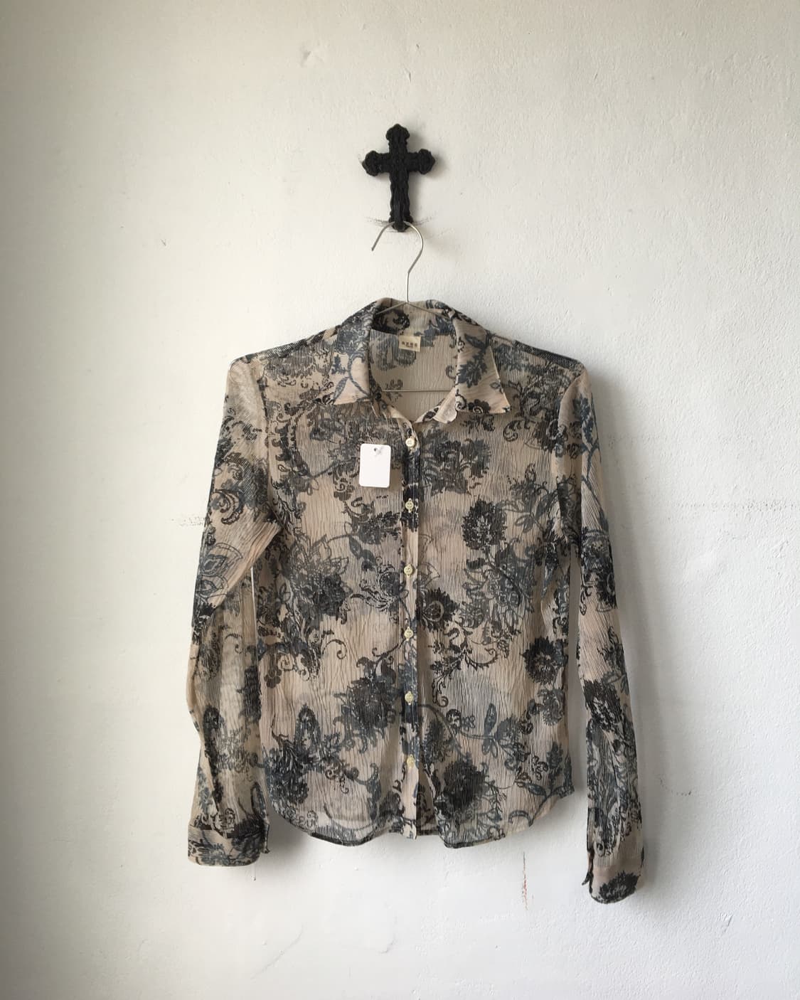 Axes femme pattern pleats shirt 상품이미지2