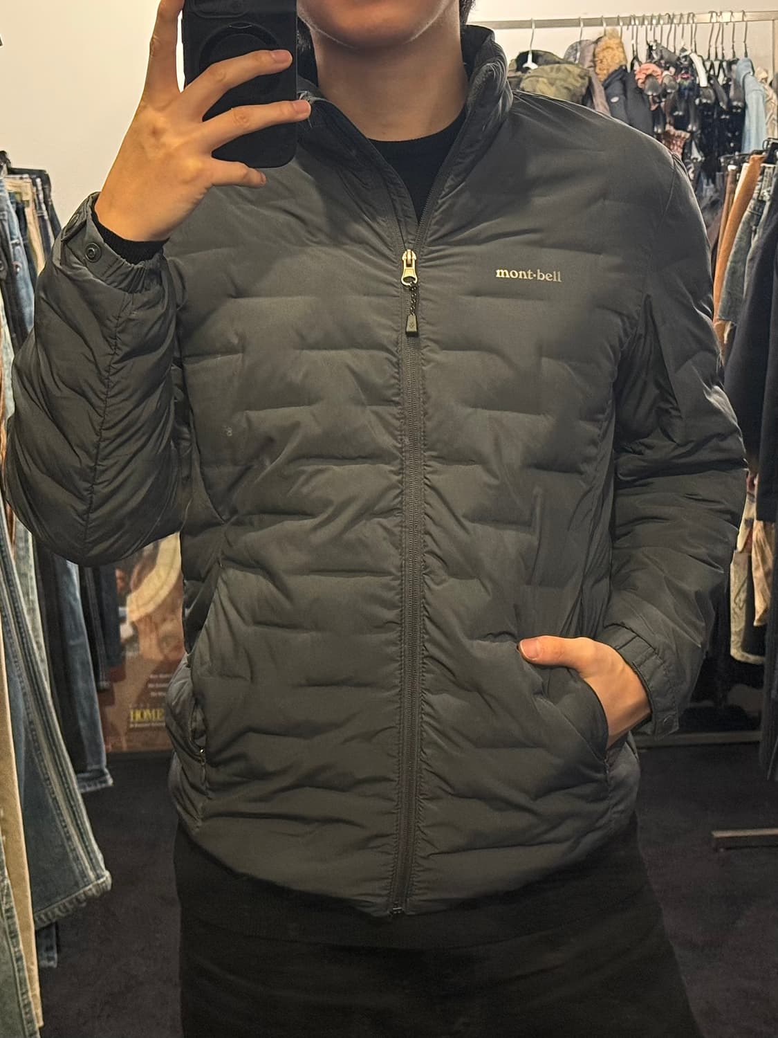 mont-bell ricoh 몽벨 경량 덕다운 패딩 M 95 그레이 회색 상품이미지1