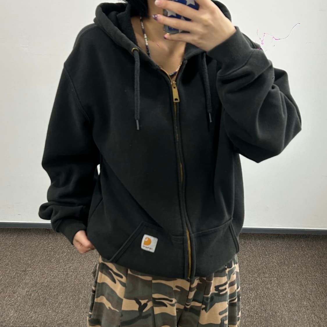 Carhartt 칼하트 오리지널 핏 블랙 후드집업  상품이미지2