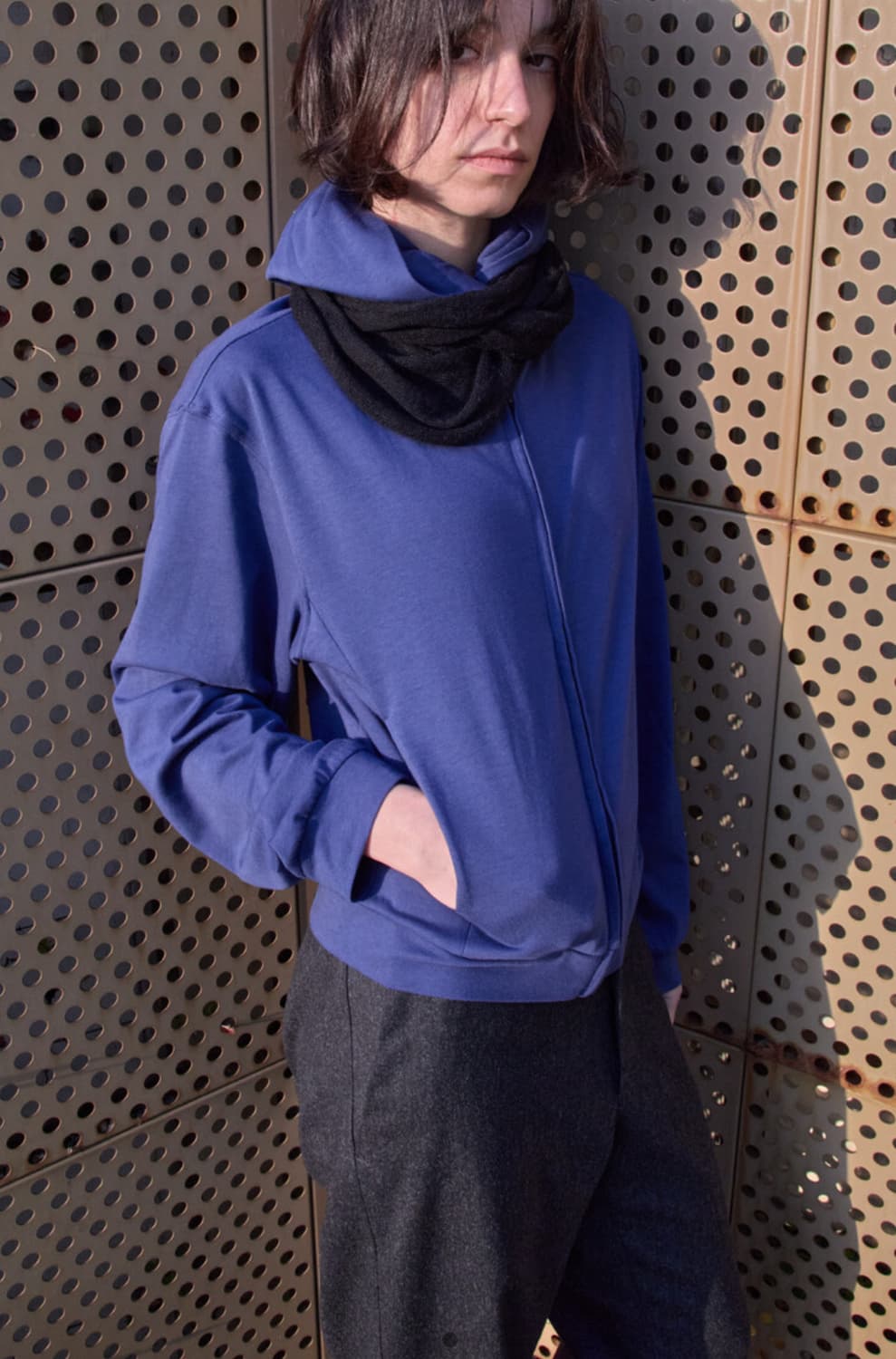 머듈 라운지 후드 집업 블루 2사이즈 상품이미지1