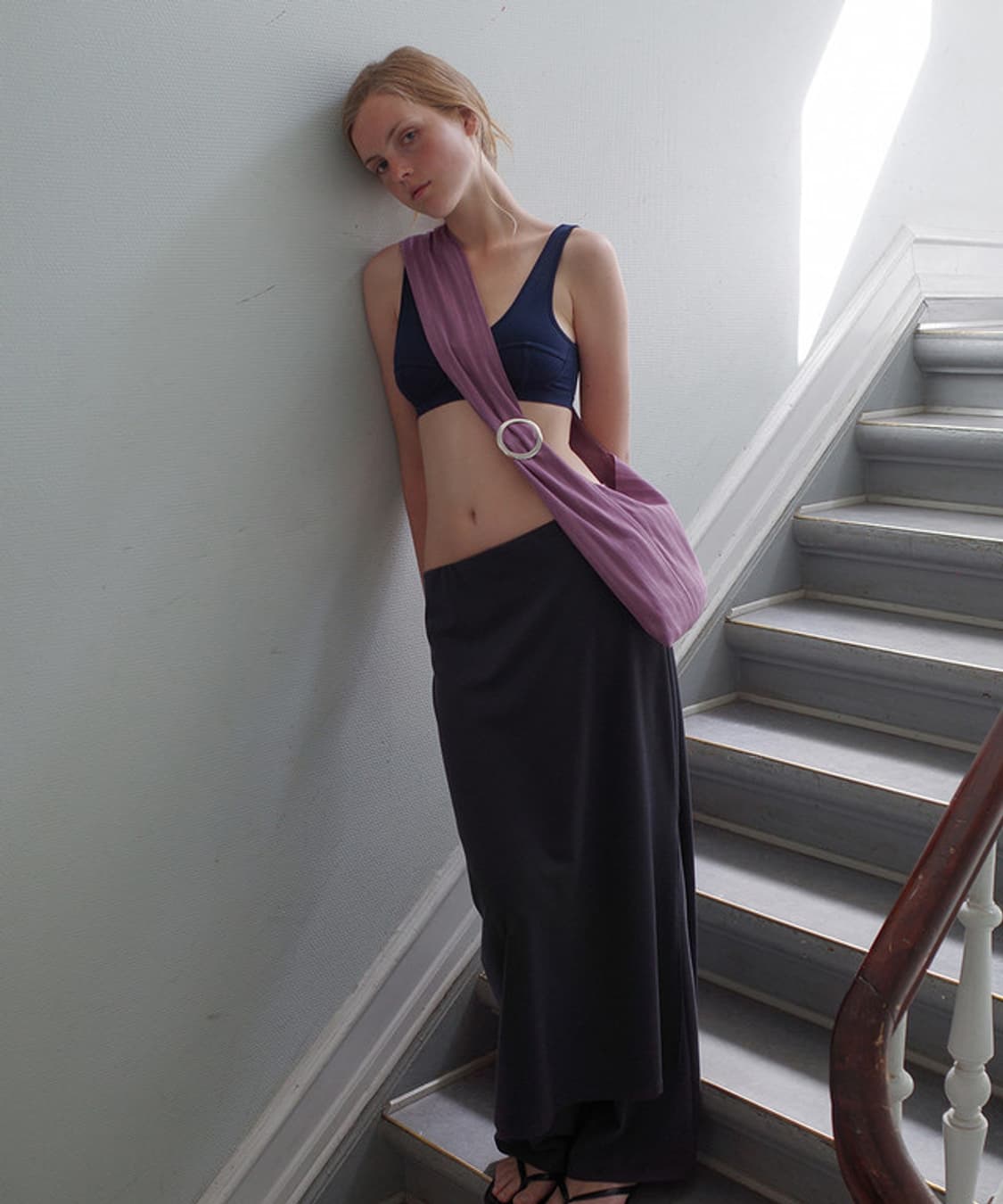 TAESEOUL Buckle Stripe Bag (Purple) 상품이미지1