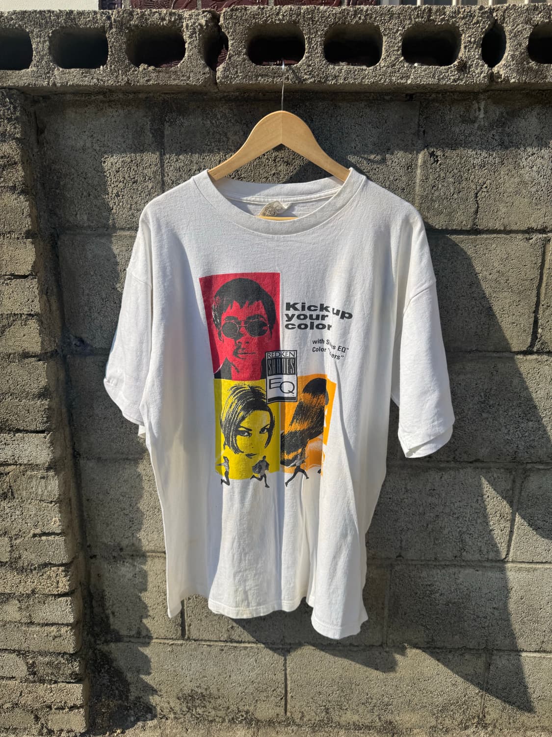 90s usa 빈티지 싱글스티치 redken 프린팅 반팔 티셔츠 xl 상품이미지1