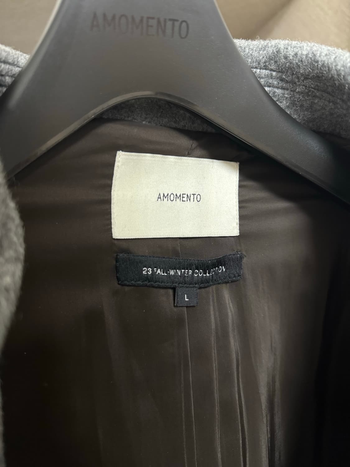 아모멘토 싱글 브레스티드 코트 그레이 상품이미지2