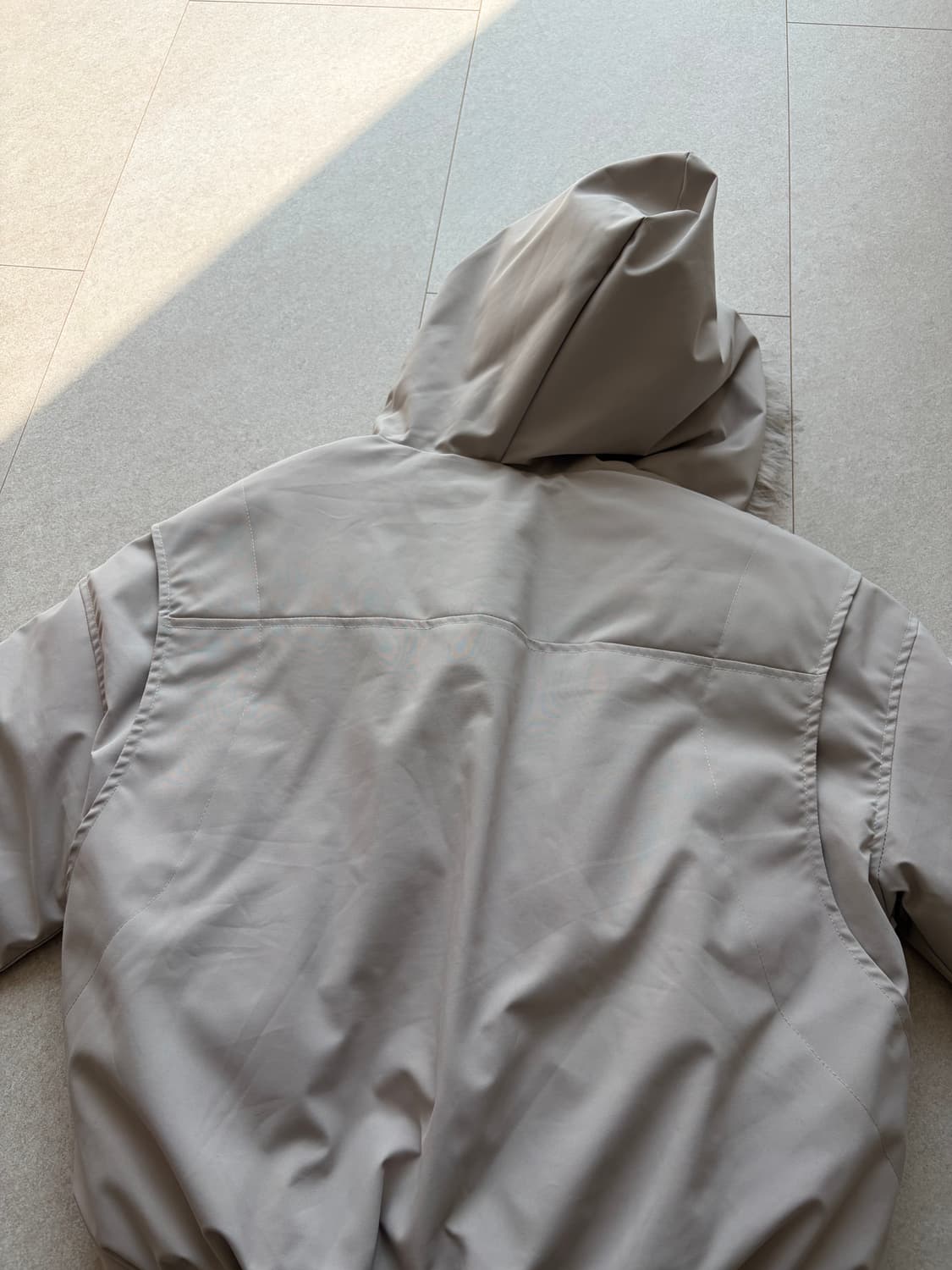 후드 퍼 아이보리 패딩 점퍼 자켓 상품이미지2