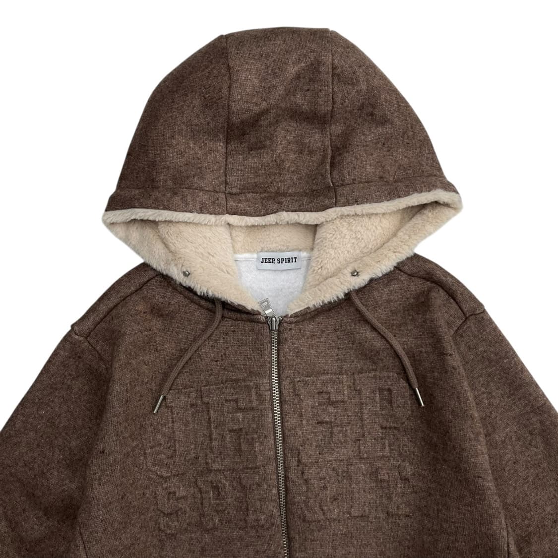 지프 사이드 스타패치 초코맛 양털 후드집업 105 상품이미지5