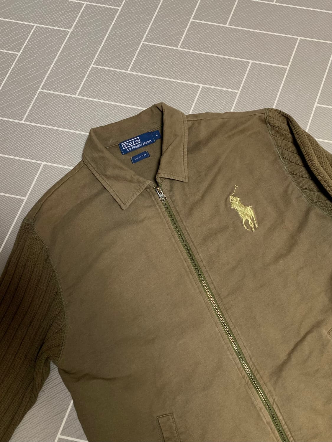 폴로 빅포니 더블 니트코튼집업 트윌자켓 상품이미지3