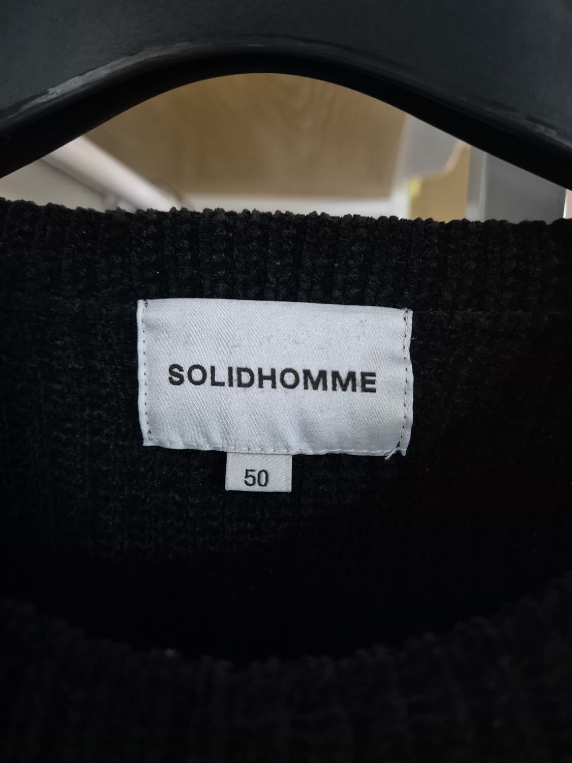 솔리드옴므 벨벳 니트 50 블랙 상품이미지3