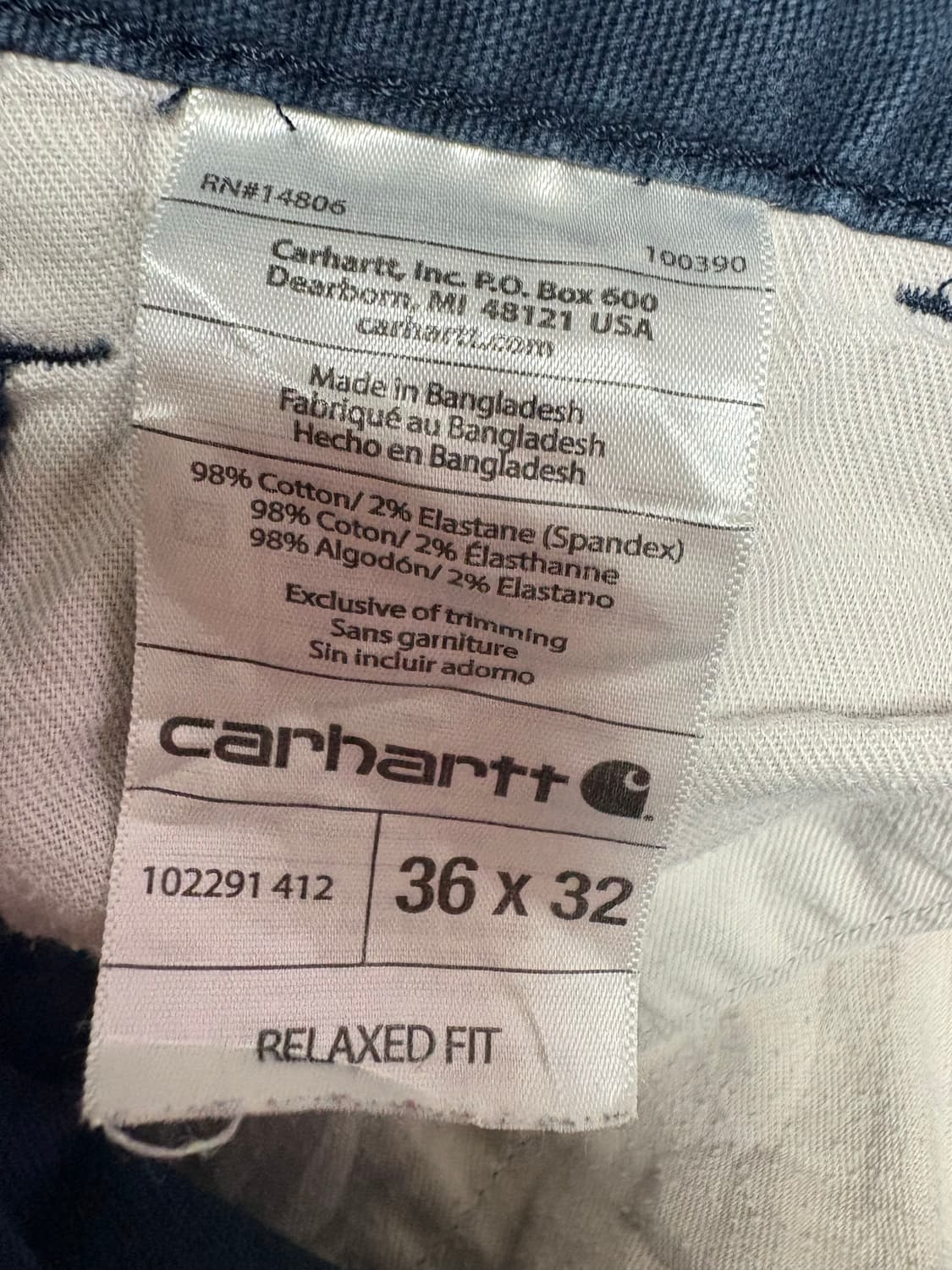 칼하트 럭드 플렉스 릭비 던가리 팬츠 102291 (36 x 32) 상품이미지3