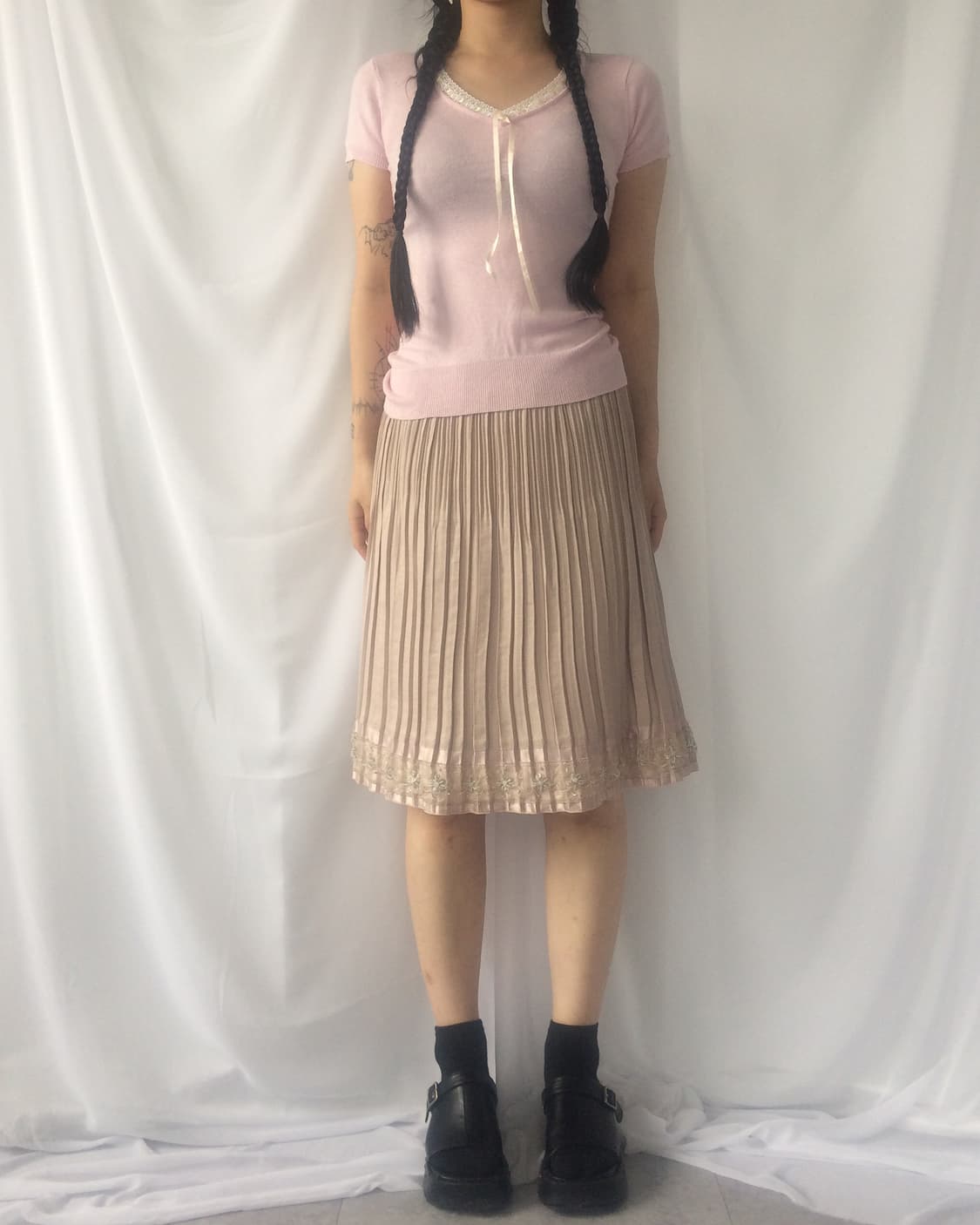 Lace trimming t shrit 상품이미지1
