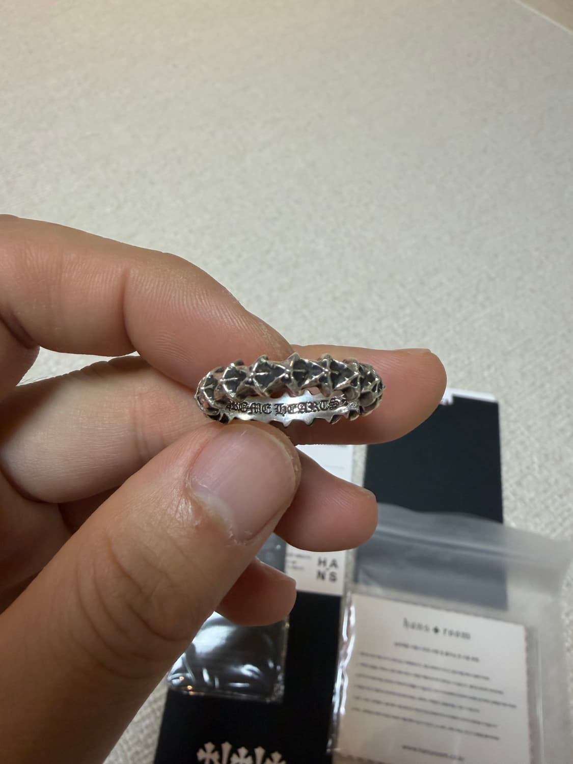 [US9, 한국19호] 크롬하츠 타이니 5포인트 스타 밴드링 상품이미지5