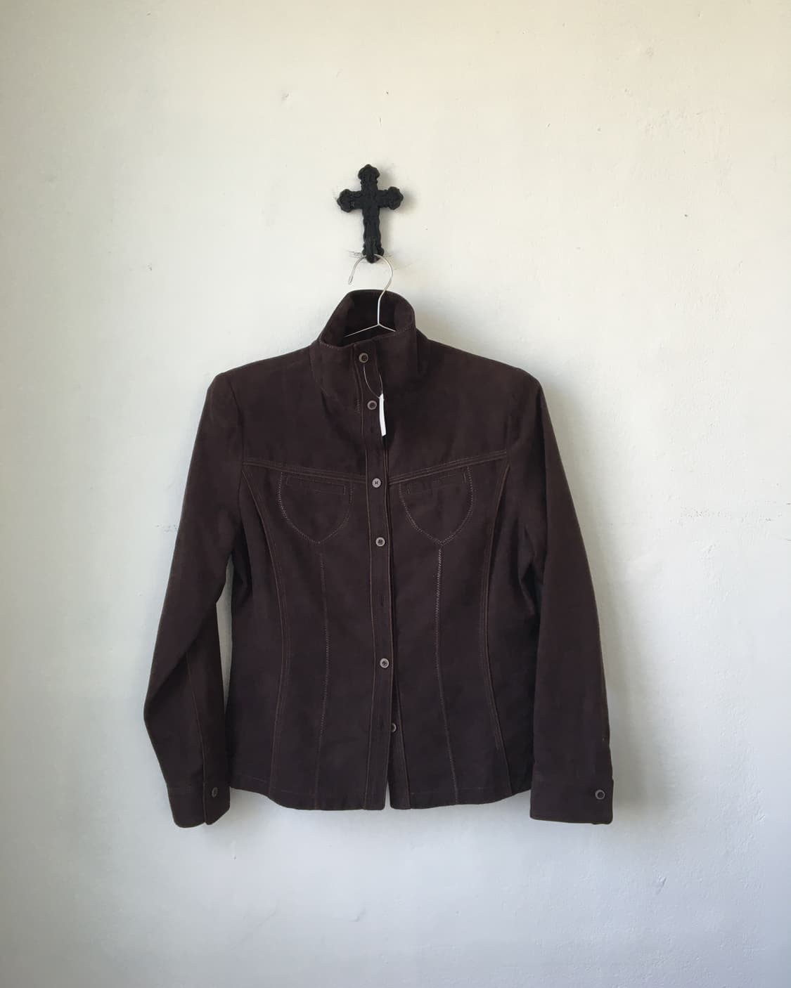 Poly suede high neck jacket 상품이미지1