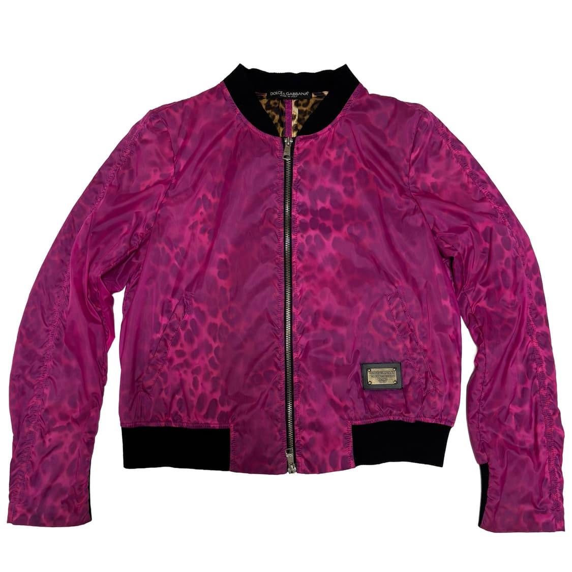 돌체앤가바나(DOLCE & GABBANA) 핫핑크 레오파드 나일론 보머 상품이미지1