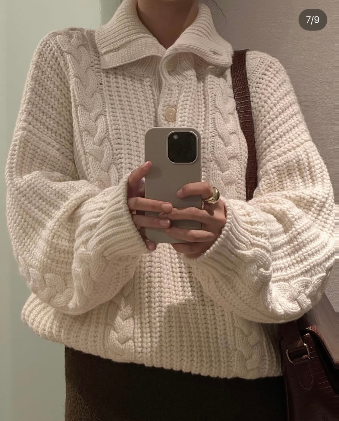 게드 버튼업 케이블니트 상품이미지1