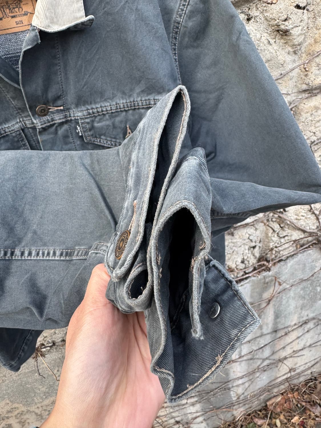 90s 리바이스 빈티지 블랙탭 블랑켓 안감 블랙 코튼 트러커 자켓 상품이미지7