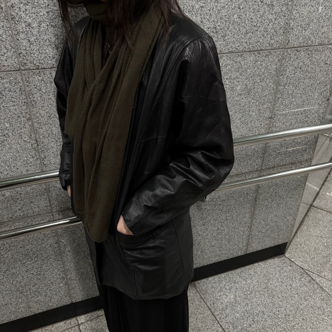 vtg snake pattern lambskin jacket 상품이미지1