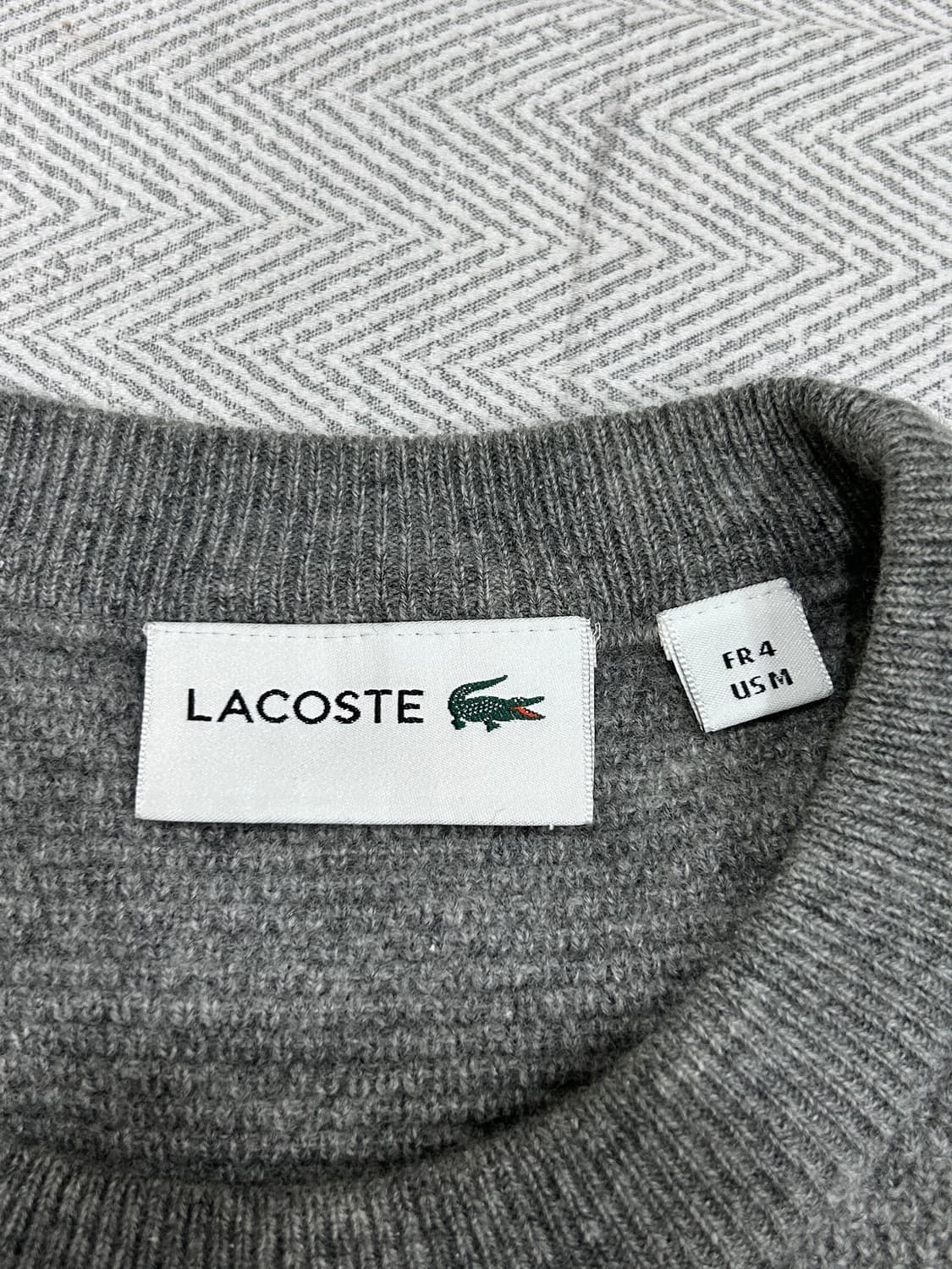 라코스테 울 라운드넥 니트 남성 M 100사이즈 그레이 상품이미지5