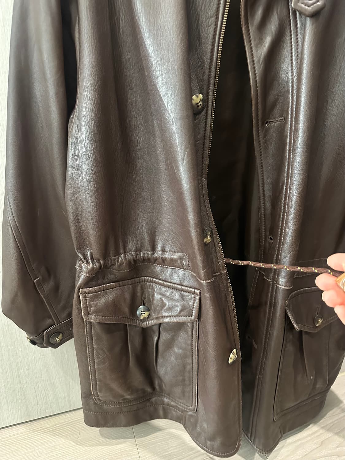 빈티지 양가죽 하프기장 자켓 상품이미지2