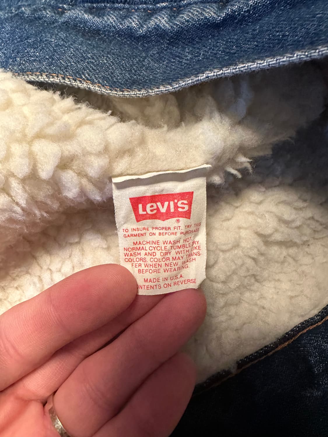 90s USA 빈티지 리바이스 3세대 셰르파 데님 자켓 상품이미지8