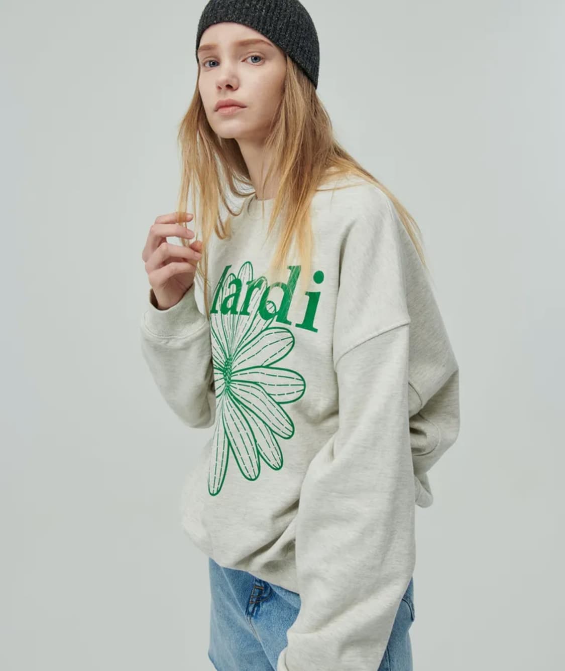 마르디 메크르디 맨투맨 스웻셔츠 오트밀 그린  상품이미지3