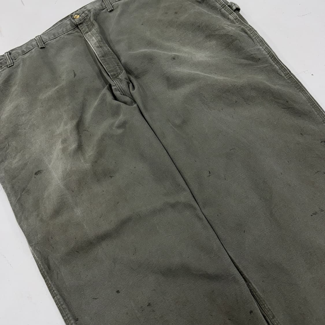 칼하트 OG 모스그린 빅사이즈 가죽패치 카펜터 덕캔버스 워크팬츠 상품이미지5