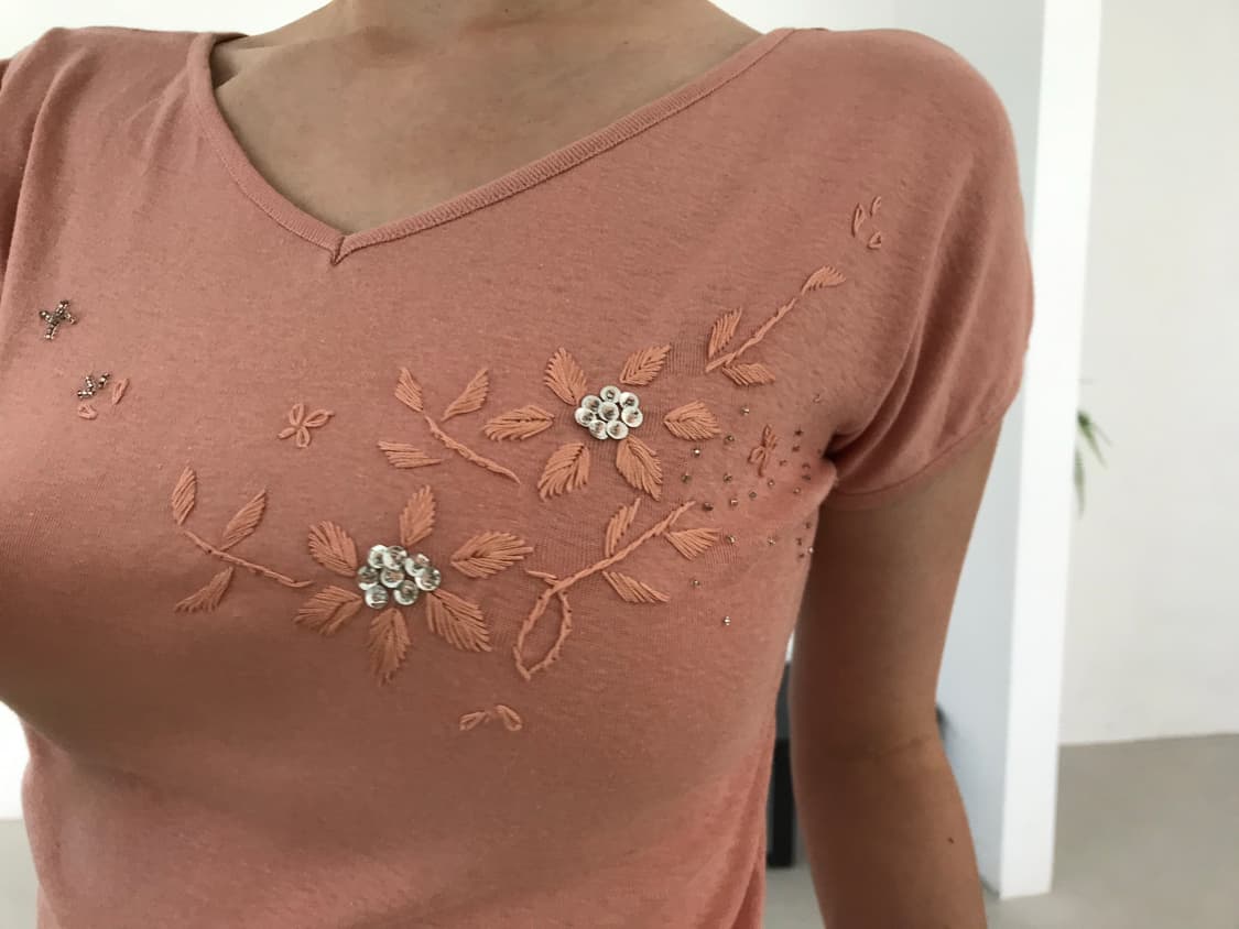 vintage pattern pink top 상품이미지6