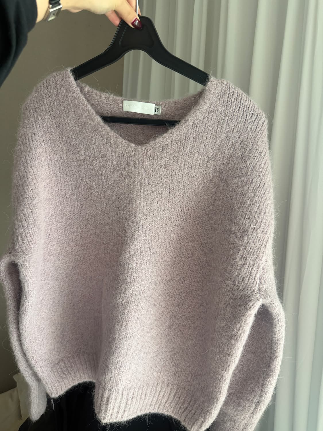 로우클래식 알파카v넥 니트 핑크 상품이미지3