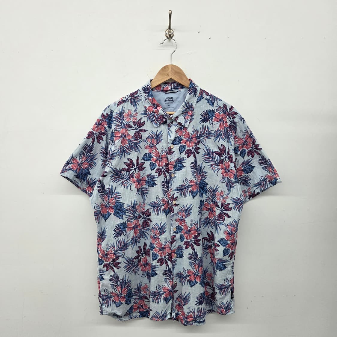 IZOD 하와이안 플라워 반팔 셔츠 남XL 상품이미지1