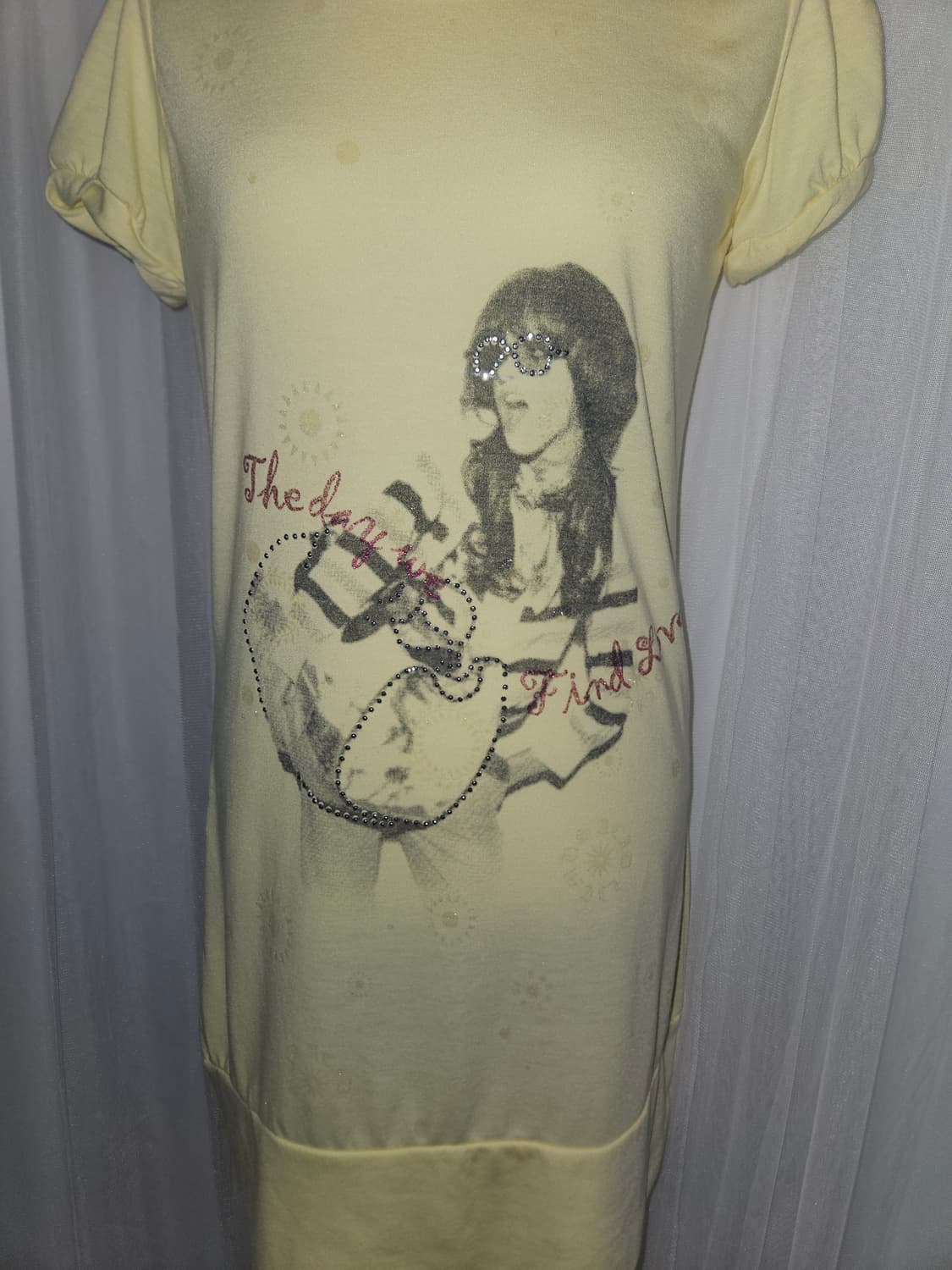 빈티지 y2k 2000s🍋레몬크림 리본 타이 원피스 상품이미지3