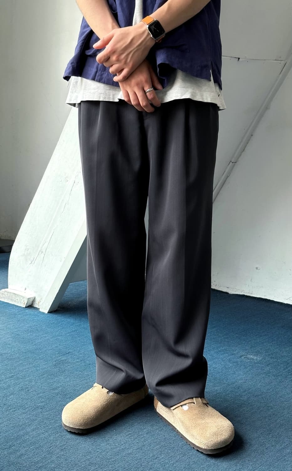Tropical poly patterned 2 pleats trouser 상품이미지7