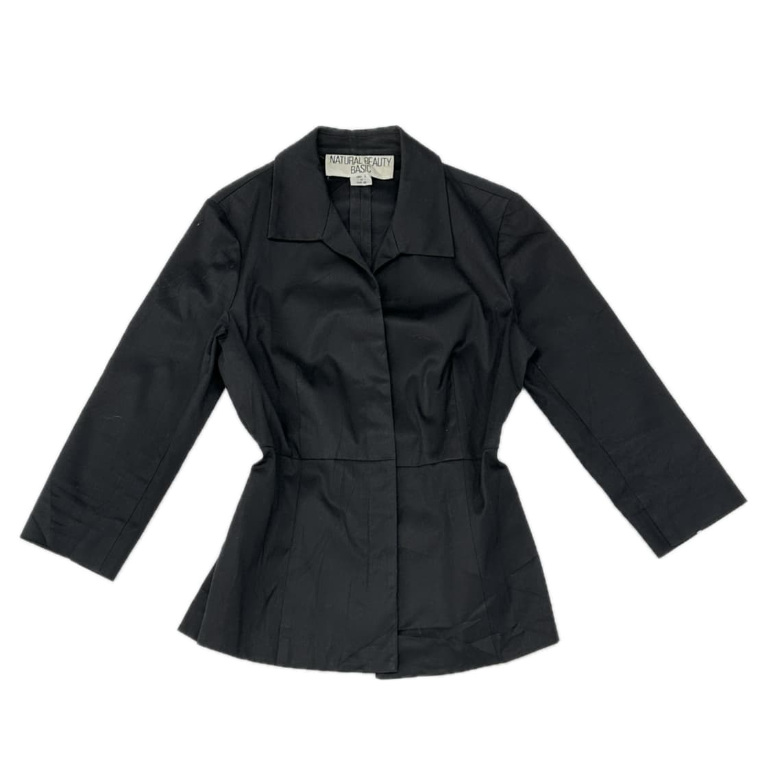 지뢰계 고스로리 공겜여주 라인 네이비 7부 자켓 블레이저 카라 상품이미지2