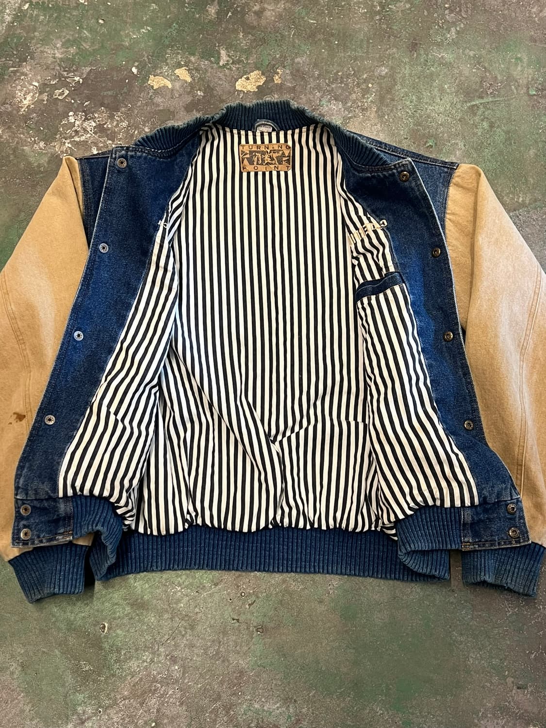 90's [L] 캐터필러 CAT 스타디움 자켓 워크웨어 빈티지 봄버 상품이미지7