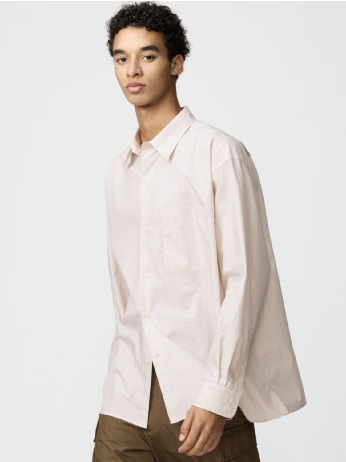 유니클로C/ 브로드클로스 오버사이즈 셔츠 핑크/ XL 상품이미지1