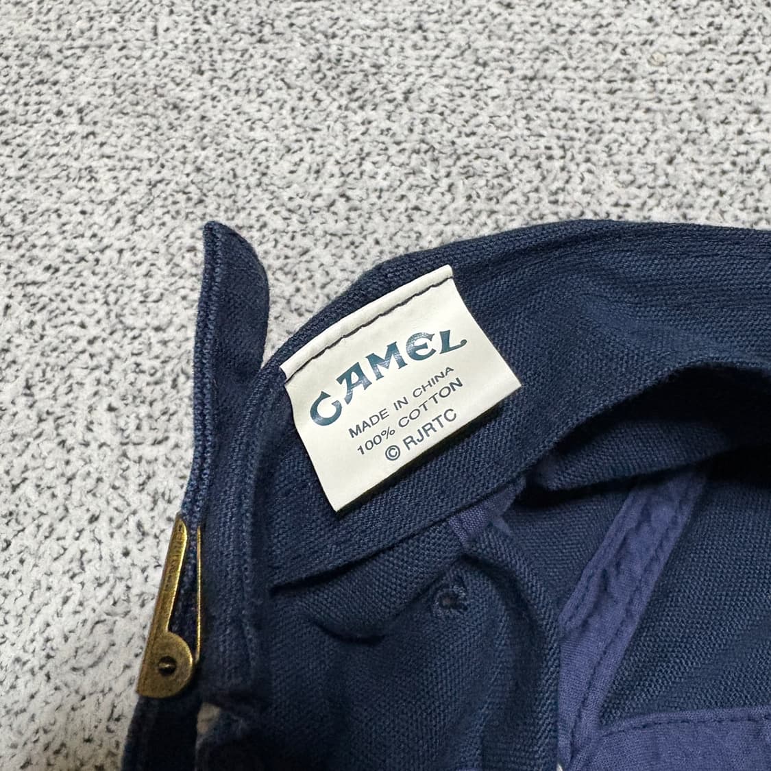 90s 빈티지 카멜 시거렛 네이비 로고 스트랩 캡 상품이미지4