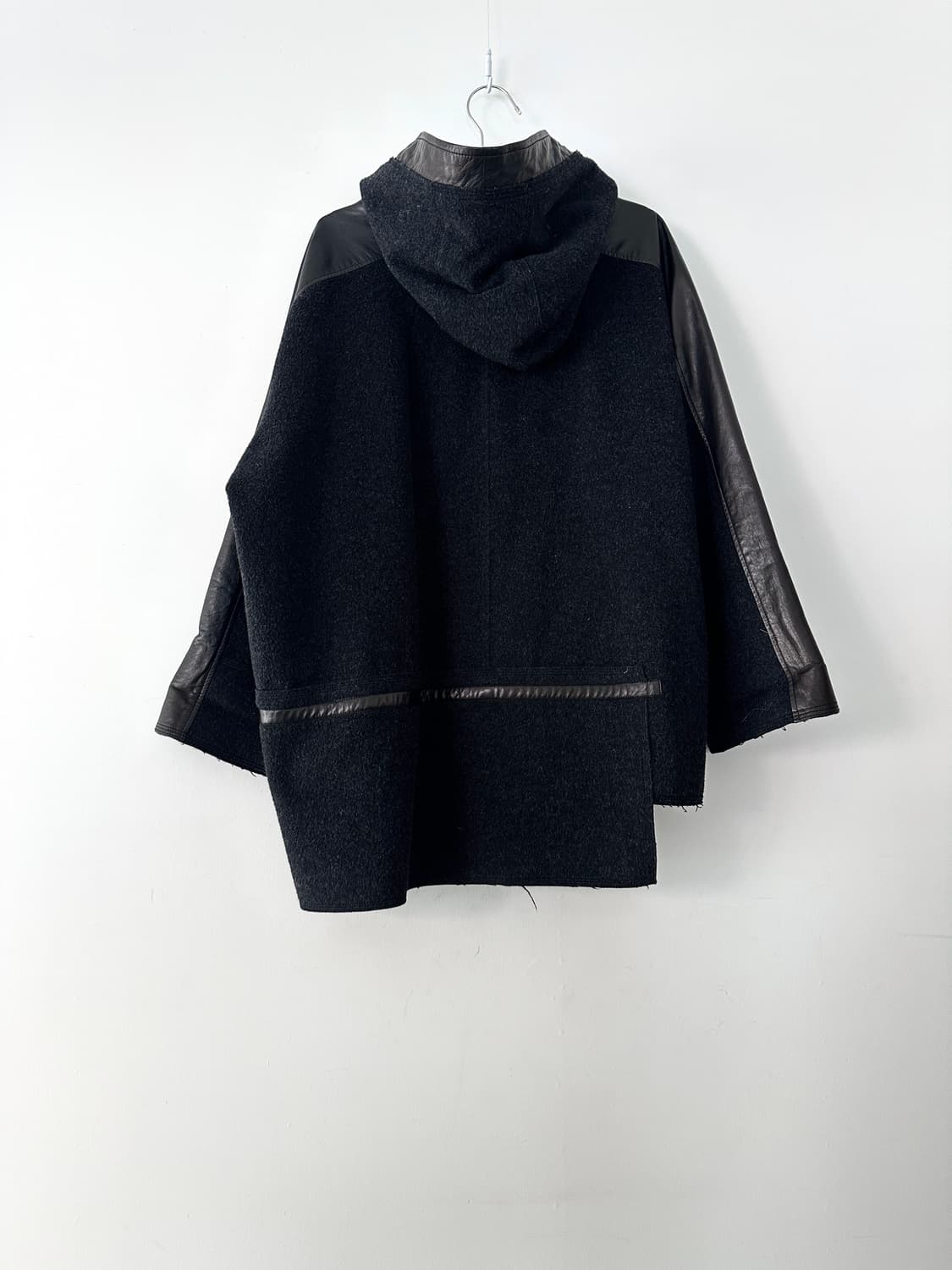 DEMOO hoody dual leather jacket 상품이미지4