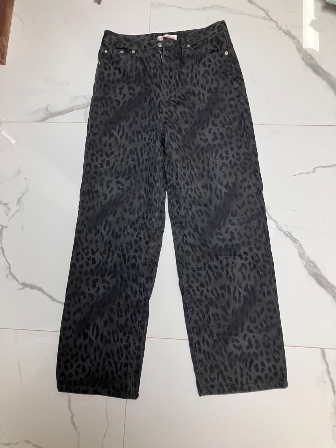 오피쉬 oafish 와이드 레오파드 팬츠 차콜 청바지 상품이미지1