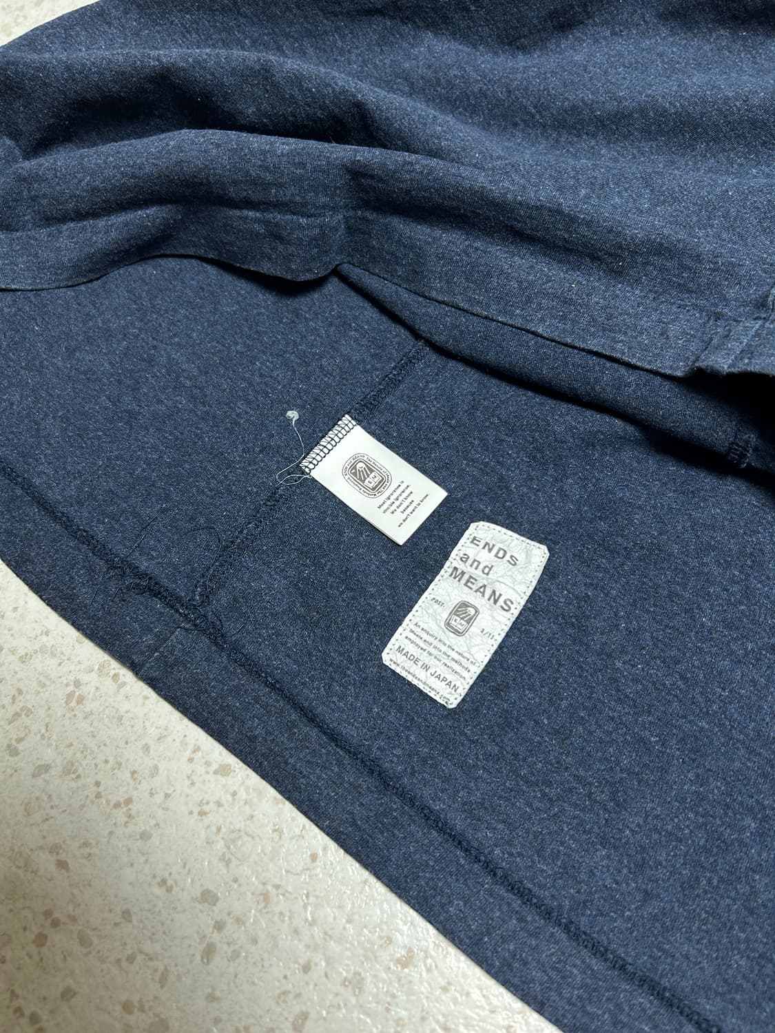 Ends and Means Pocket L/S Tee Navy XL 상품이미지7