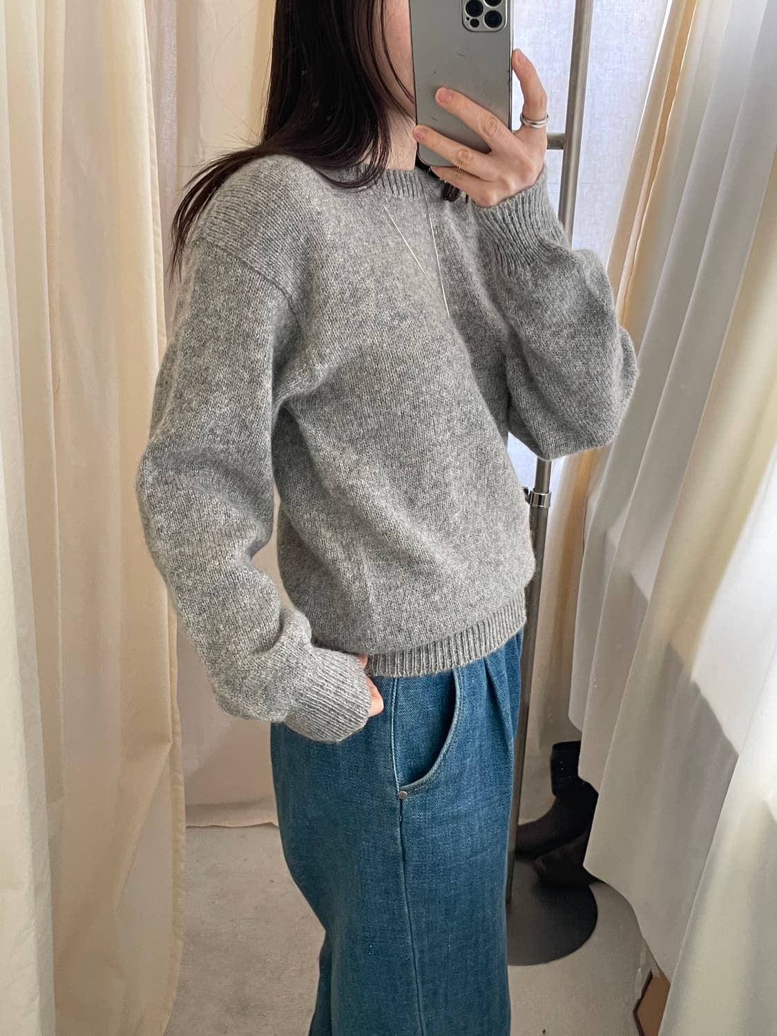 vintage gray crew neck knit 상품이미지7