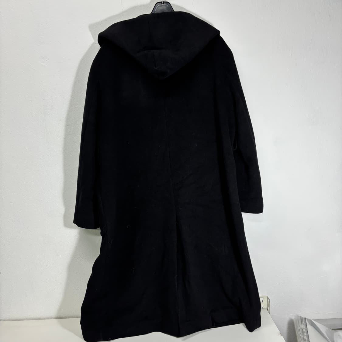 우먼FREE SOWOOL 소울 블랙 여우모피 후드 울코트 상품이미지4