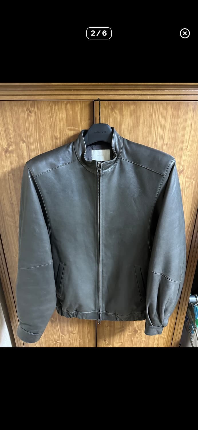 아모멘토 램스킨 레더 블루종 M사이즈 판매 상품이미지2