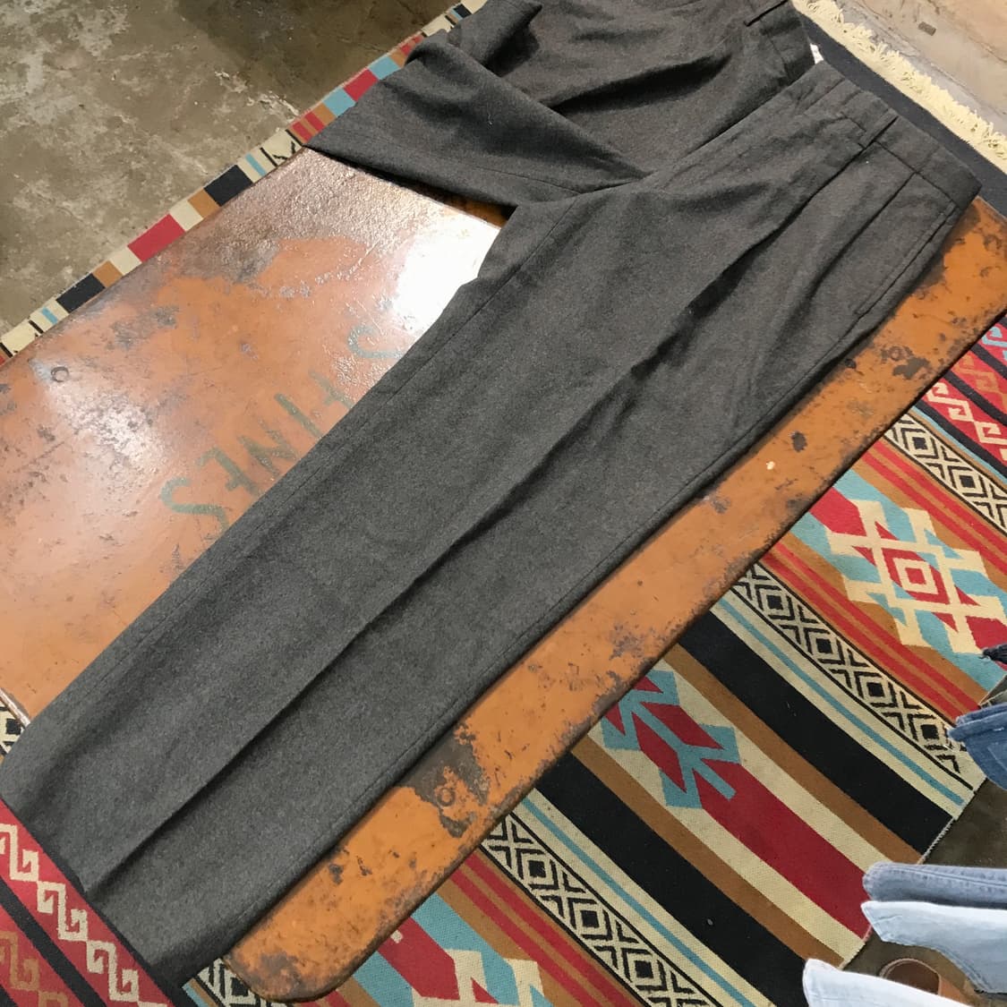 Jpress 제이프레스 그레이 투턱 핀턱 울 트라우저 허리 33 사이즈 상품이미지3